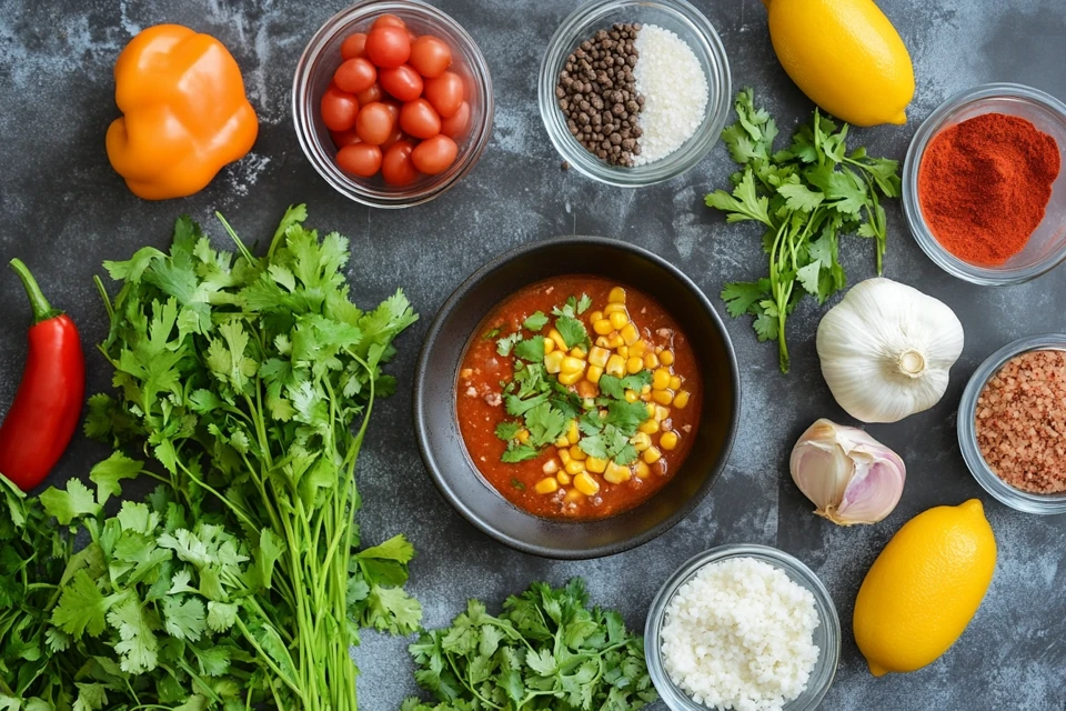 Bowl of delicious 5 ingredient taco soup.