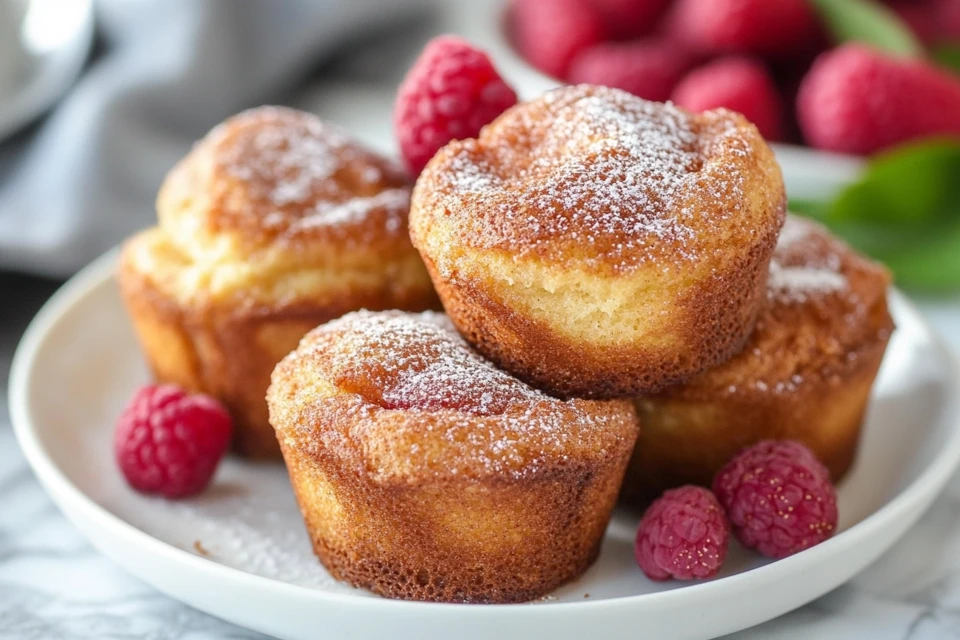 Delicious cinnamon sugar french toast muffins on a plate.