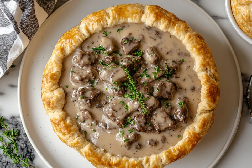 Creamy white gravy poured over biscuits, what is the gravy in biscuits and gravy made of.