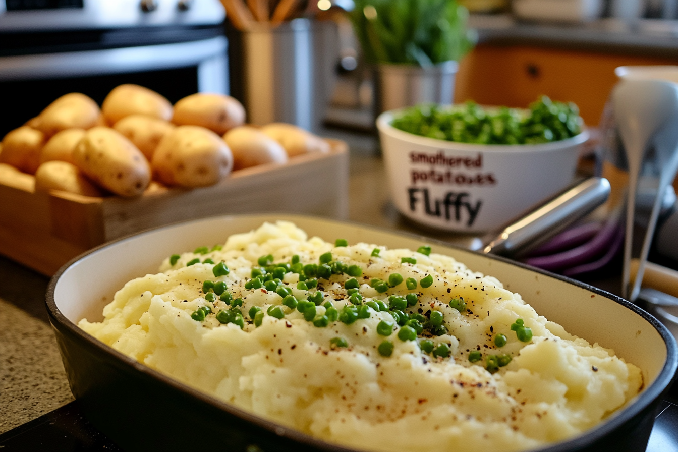 How do you keep potatoes Fluffy? Bowl of airy mashed potatoes.