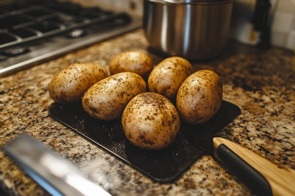 Fresh papas (potatoes) ready to cook.