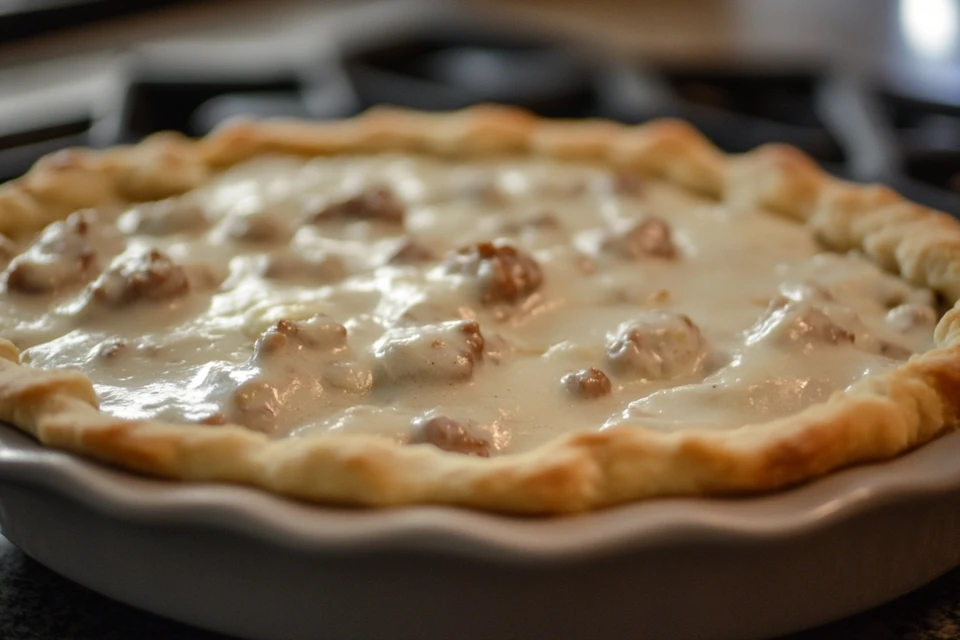 Enhancing canned sausage gravy with various additions.