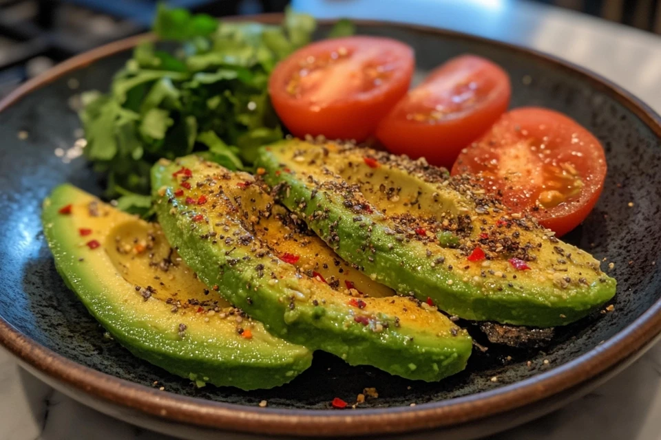 Avocado toast seasoning displayed on a piece of toast.