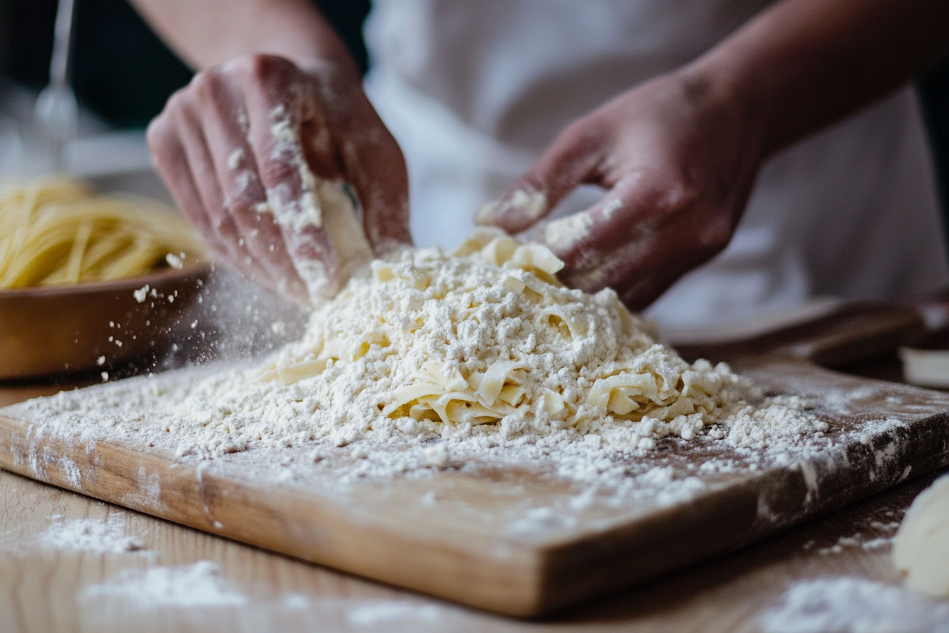 Steps to making pasta with fresh ingredients